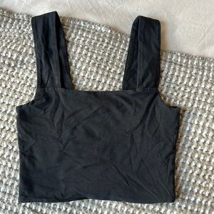 Cotton On Black Double-Lined Cropped Tank